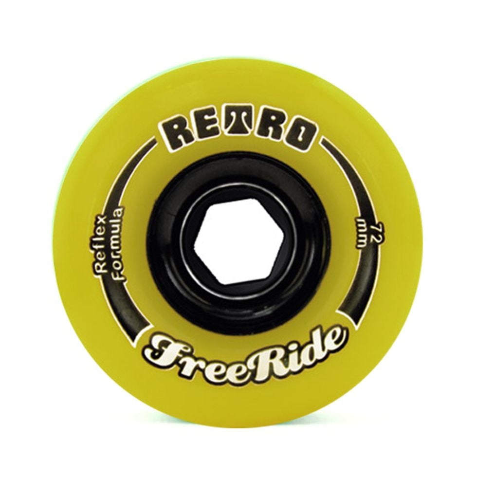 RODA RETRO FREERIDE AMARELA 72MM 83A