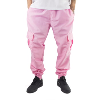 CALÇA OXI TACTEL ELÁSTICO CARGO ROSA