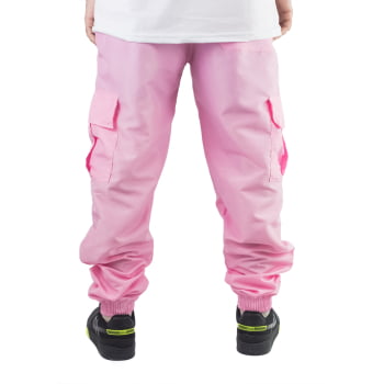 CALÇA OXI TACTEL ELÁSTICO CARGO ROSA