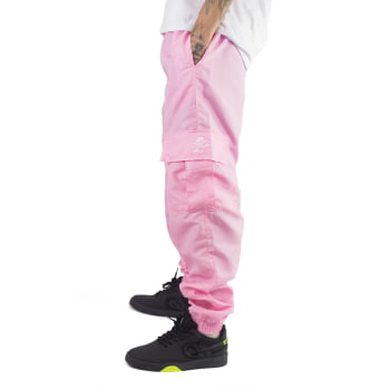 CALÇA OXI TACTEL ELÁSTICO CARGO ROSA