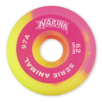 roda narina animal org pink/amarela 62mm 97a
