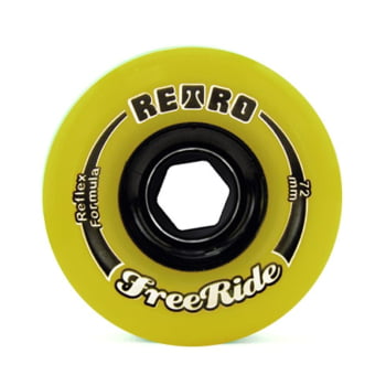 RODA RETRO FREERIDE AMARELA 72MM 83A