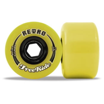 RODA RETRO FREERIDE AMARELA 72MM 83A